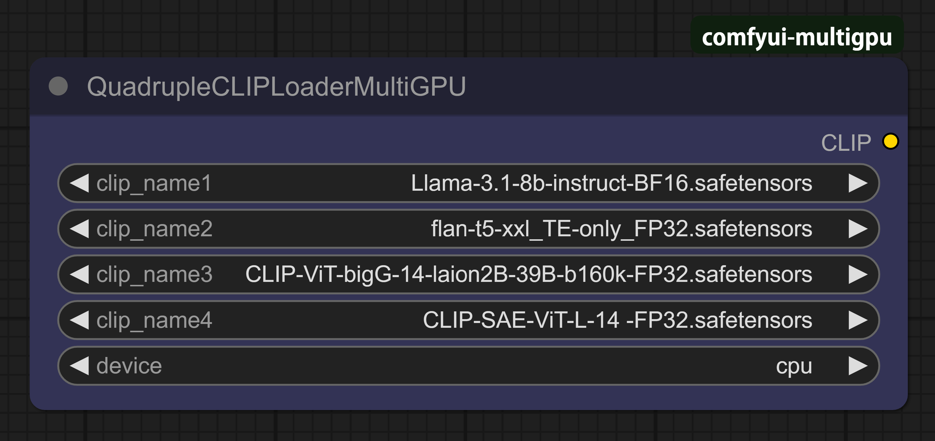 QuadrupleCLIPLoaderMultiGPU custom node
